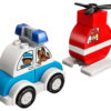 10957-LEGO-DUPLO-1 LEGO DUPLO - Elicopter de pompieri si masina de politie 10957, 14 piese