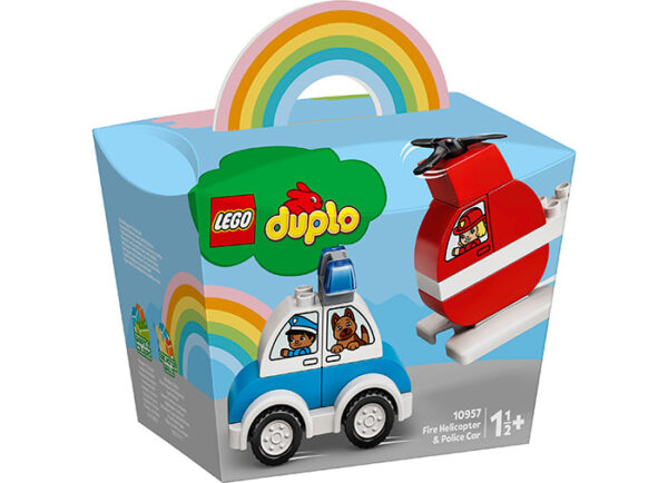10957-LEGO-DUPLO-4 LEGO DUPLO - Elicopter de pompieri si masina de politie 10957, 14 piese