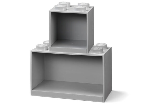 Decoratiuni si accesorii - Set 2 rafturi Caramida LEGO - Gri 41171740, 3 piese