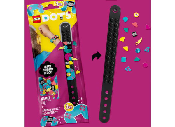 LEGO DOTS - Bratara cu accesorii - Jocuri video 41943, 37 piese