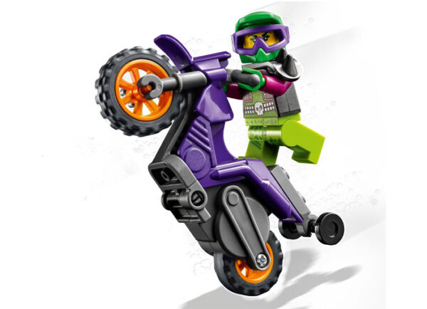 LEGO City - Motocicleta de cascadorii Wheelie 60296, 14 piese