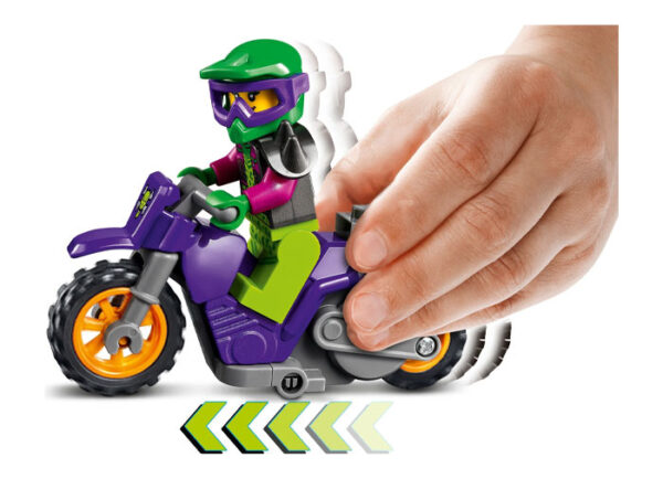 LEGO City - Motocicleta de cascadorii Wheelie 60296, 14 piese