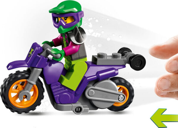 LEGO City - Motocicleta de cascadorii Wheelie 60296, 14 piese