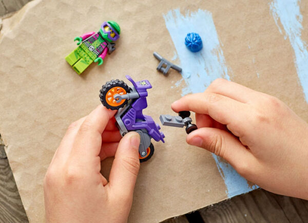 LEGO City - Motocicleta de cascadorii Wheelie 60296, 14 piese