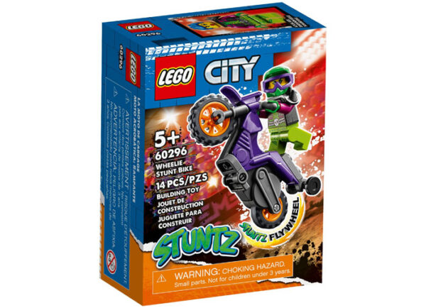 LEGO City - Motocicleta de cascadorii Wheelie 60296, 14 piese