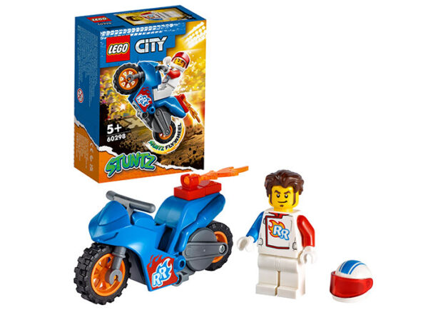 LEGO City - Motocicleta de cascadorii cu racheta 60298, 14 piese