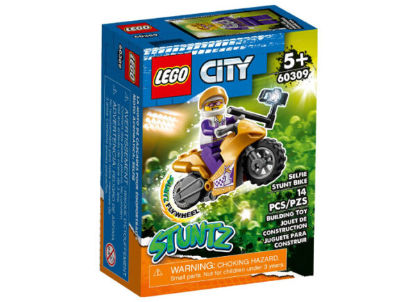 LEGO City - Motocicleta de cascadorii Selfie 60309, 14 piese