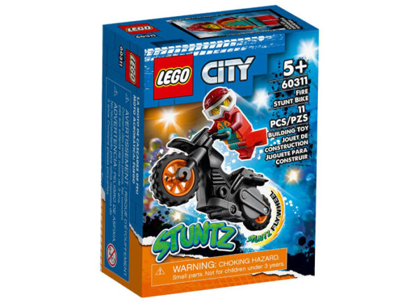 LEGO City - Motocicleta de cascadorii Flacara 60311, 11 piese