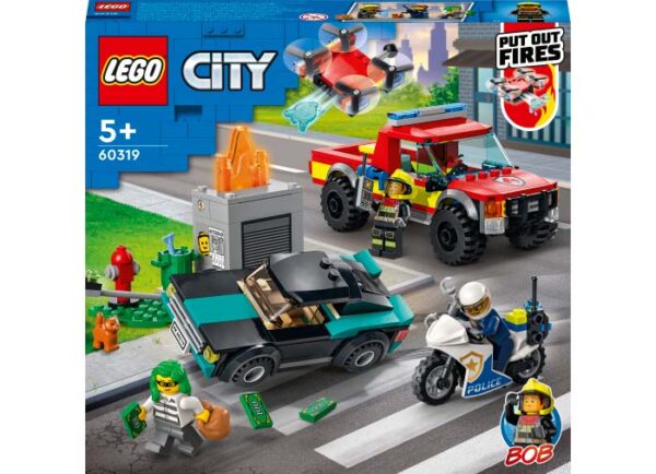 60319-lego-city-1 LEGO City - Salvarea de incendiu si urmarirea politiei 60319, 295 piese