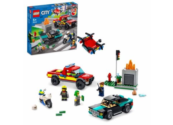 60319-lego-city LEGO City - Salvarea de incendiu si urmarirea politiei 60319, 295 piese