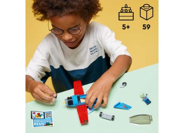 LEGO City - Avion de cascadorii 60323, 59 piese