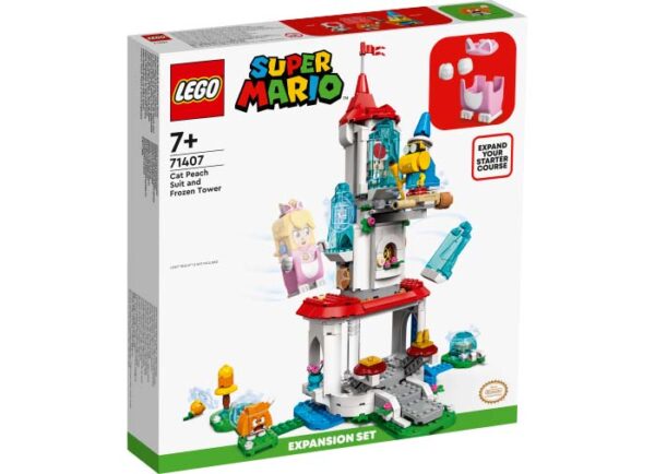 LEGO Super Mario - Set de extindere - Turnul inghetat si costum de pisica Peach 71407, 494 piese