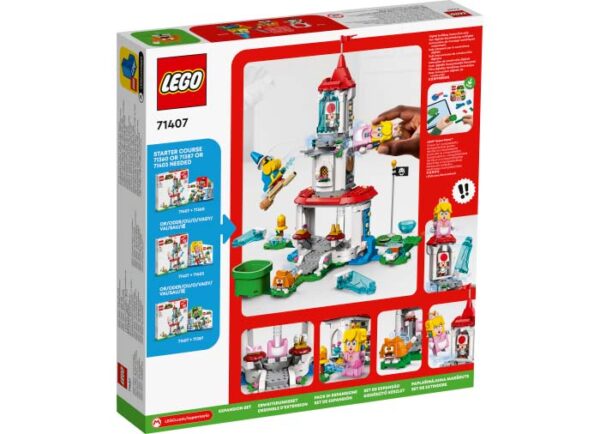 LEGO Super Mario - Set de extindere - Turnul inghetat si costum de pisica Peach 71407, 494 piese