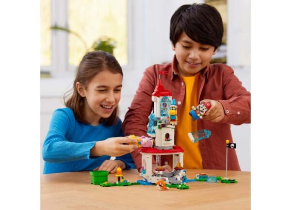 LEGO Super Mario - Set de extindere - Turnul inghetat si costum de pisica Peach 71407, 494 piese
