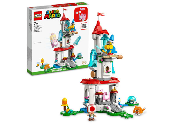 LEGO Super Mario - Set de extindere - Turnul inghetat si costum de pisica Peach 71407, 494 piese