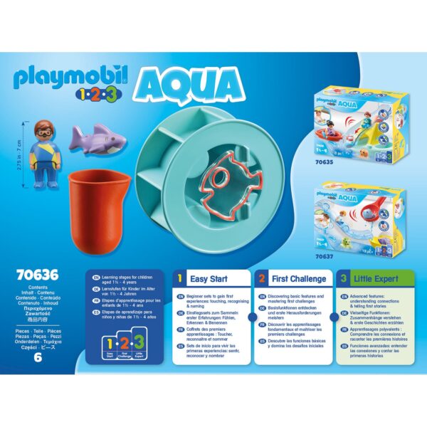 Playmobil - 1.2.3 Roata De Apa Cu Pui De Rechin - PM70636
