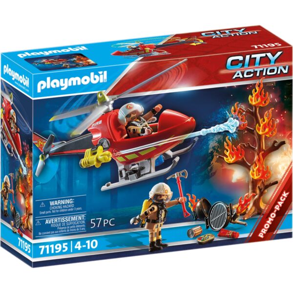 Playmobil - Elicopter De Pompieri Cu 2 Figurine - PM71195