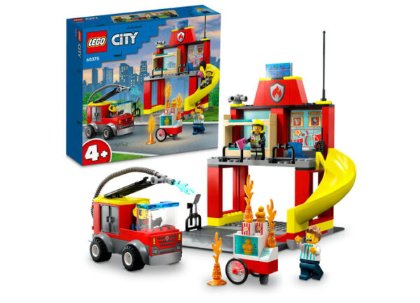 LEGO City - Statie si masina de pompieri 60375, 153 piese
