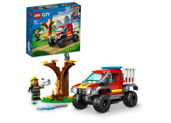 60393-lego-city LEGO City - Masina de pompieri 4x4 60393, 97 piese