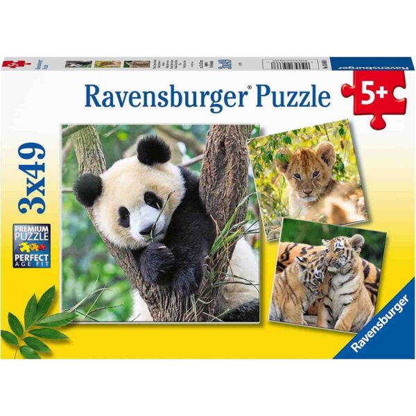 Puzzle Panda, Leu Si Tigru, 3X49 Piese - RVSPC05666