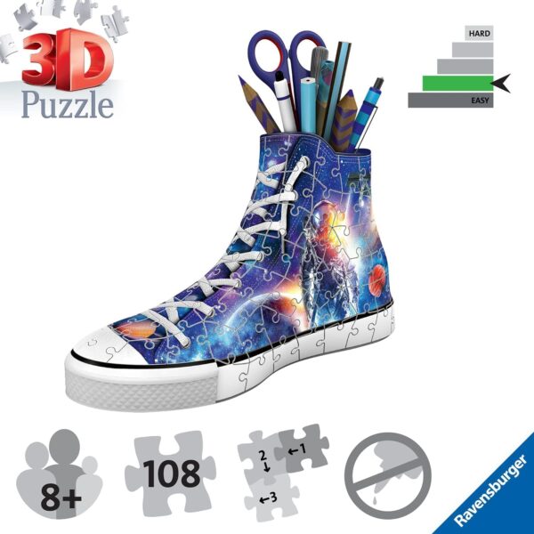 Puzzle 3D Suport Pixuri Sneaker Astronaut, 108 Piese - RVS3D11251
