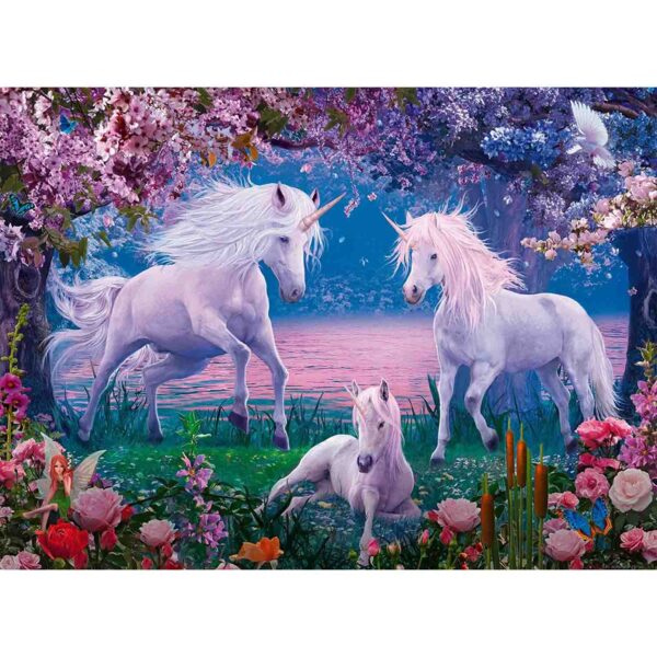Puzzle Unicorni Albi, 100 Piese - RVSPC13347