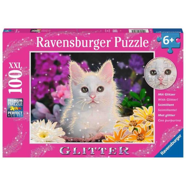 Puzzle Cu Sclipici Pisicuta, 100 Piese - RVSPC13358