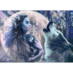 Puzzle Femeie Cu Lupi, 1000 Piese - RVSPA17390