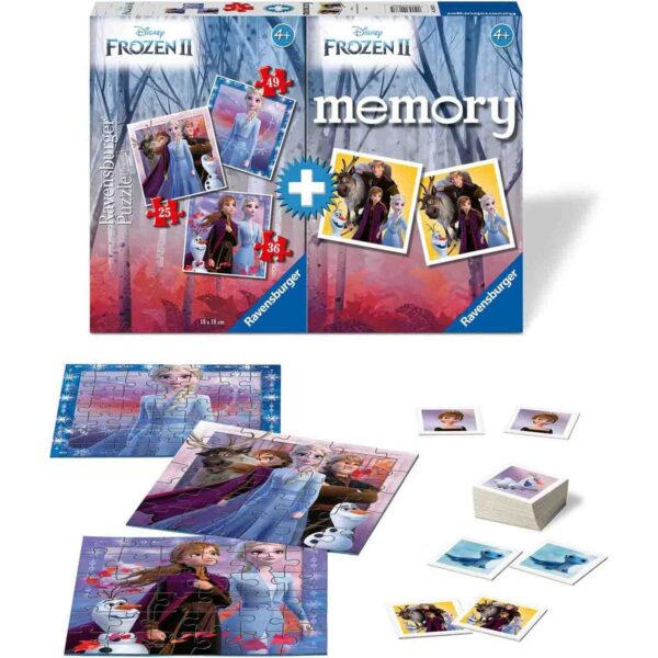 Puzzle + Joc Memory Frozen, 25/36/49 Piese - RVSPC20673