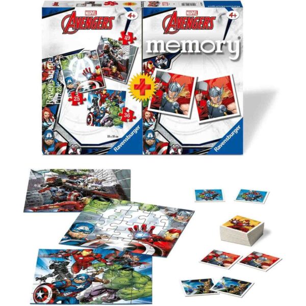 Puzzle + Joc Memory Avengers, 25/36/49 Piese - RVSPC20674