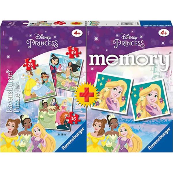 Puzzle + Joc Memory Printesele Disney, 25/36/49 Piese - RVSPC20864