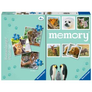Puzzle + Joc Memory Animale, 25/36/49 Piese - RVSPC20984