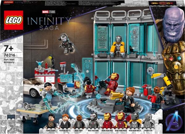 LEGO Marvel Super Heroes - Sala Armurii 76216, 496 piese