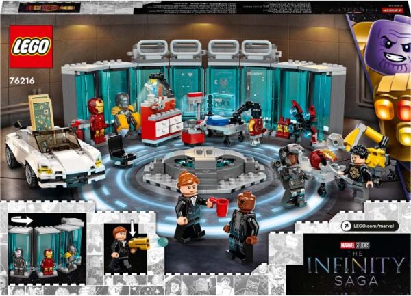 LEGO Marvel Super Heroes - Sala Armurii 76216, 496 piese