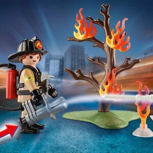 Playmobil - Set Portabil Pompier Si Catel - PM70310