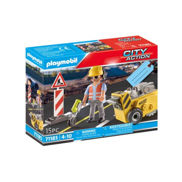 Playmobil - Set Cadou Dispozitiv De Taiere Asfalt - PM71185