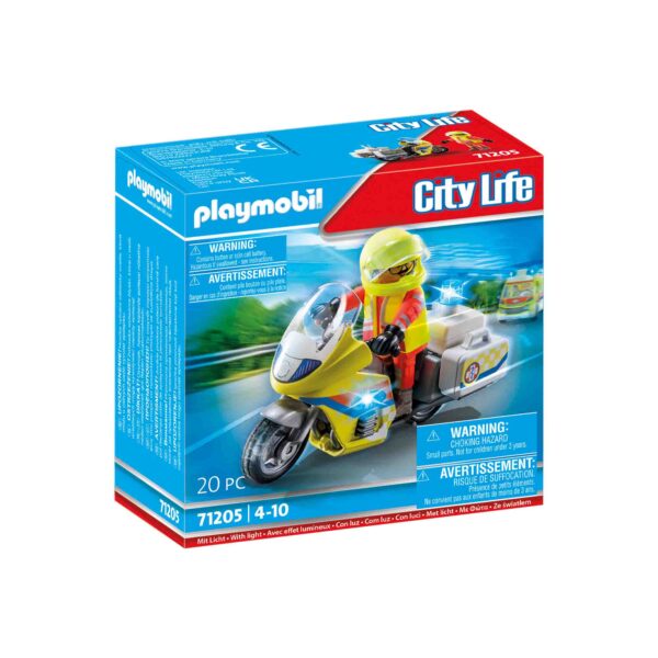 Playmobil - Motocicleta Galbena Cu Lumini - PM71205
