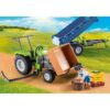 Playmobil - Tractor Cu Remorca Si Muncitor - PM71249