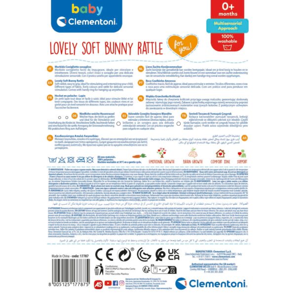 80051251778751 Baby Clementoni - Zornaitoare De Plus Iepuras - CL17787