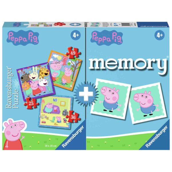 Puzzle + Joc Memory Peppa Pig, 25/36/49 Piese - RVSPC03152