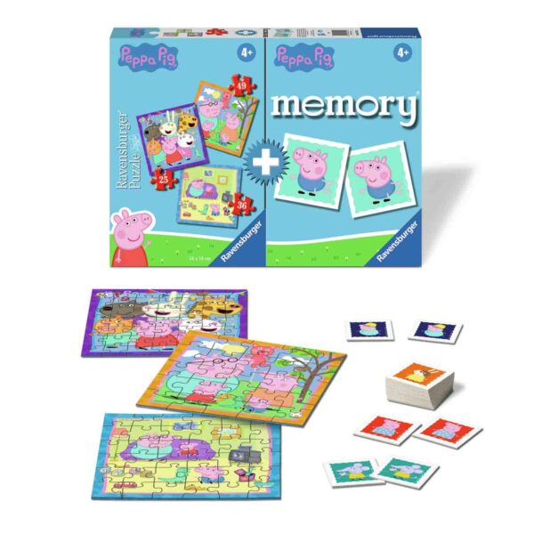Puzzle + Joc Memory Peppa Pig, 25/36/49 Piese - RVSPC03152