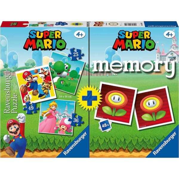 Puzzle + Joc Memory Super Mario, 25/36/49 Piese - RVSPC20831