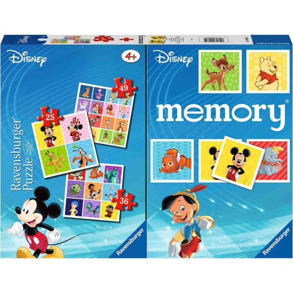 Puzzle + Joc Memory Personaje Disney, 25/36/49 Piese - RVSPC20985