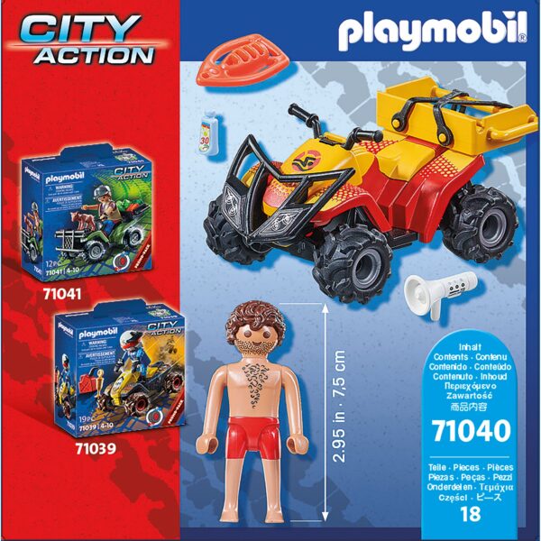 Playmobil - Vehicul Pullback De Salvare Pe Plaja - PM71040