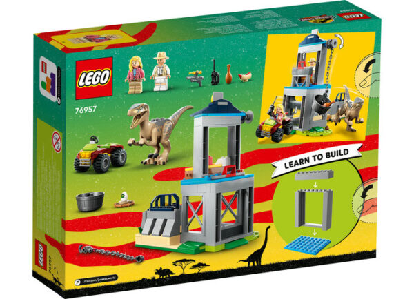 LEGO Jurassic World - Evadarea dinozaurului Velociraptor 76957, 137 piese