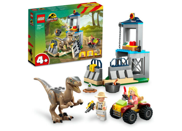 LEGO Jurassic World - Evadarea dinozaurului Velociraptor 76957, 137 piese