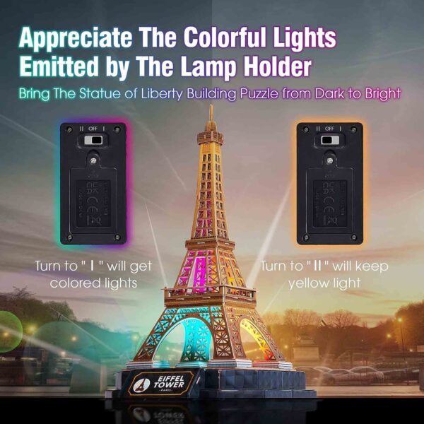 CUBICFUN - PUZZLE 3D TURNUL EIFFEL EDITIE LUMINOASA 51 PIESE - CUL534h
