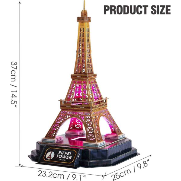 CUBICFUN - PUZZLE 3D TURNUL EIFFEL EDITIE LUMINOASA 51 PIESE - CUL534h