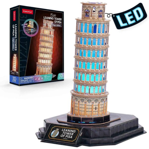CUBICFUN - PUZZLE 3D TURNUL DIN PISA EDITIE LUMINOASA 42 PIESE - CUL535h