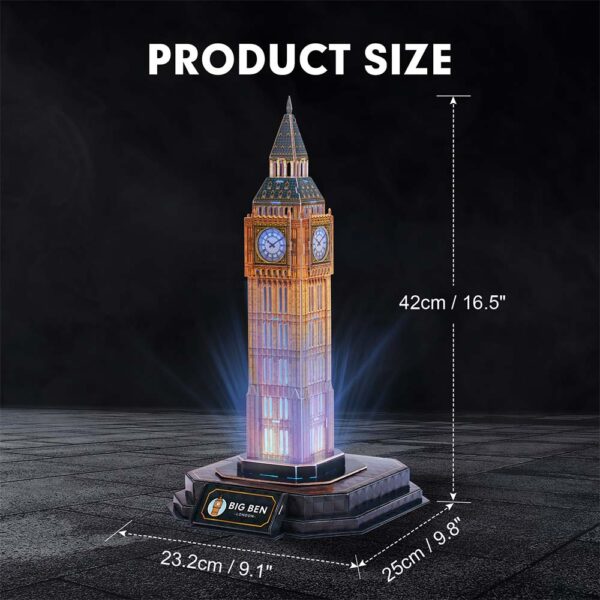 CUBICFUN - PUZZLE 3D BIG BEN EDITIE LUMINOASA 32 PIESE - CUL537h